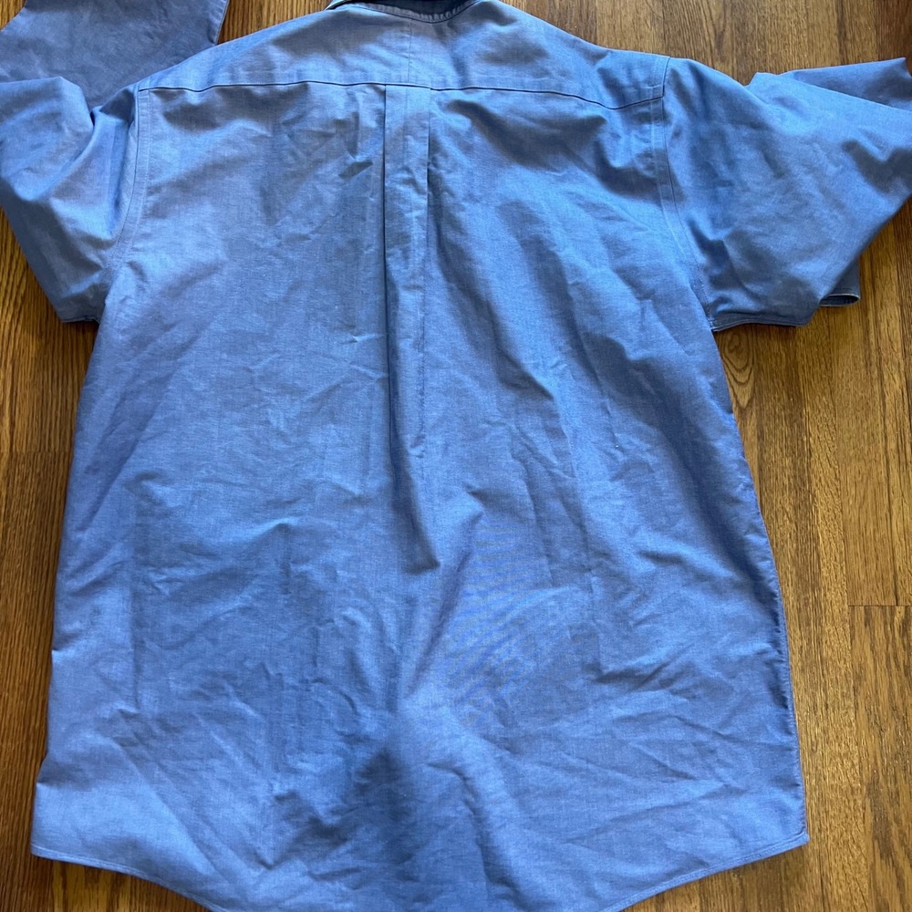 LL Bean Men's shirt 16 35 Blue LS wrinkle Resistant Button Down Long Sleeve‎ - Picture 3 of 14